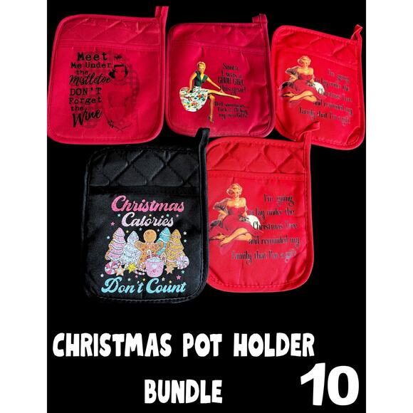 Christmas Pot Holders - Brand New - Great Gift - Vendor Show Filler - Picture 1 of 1